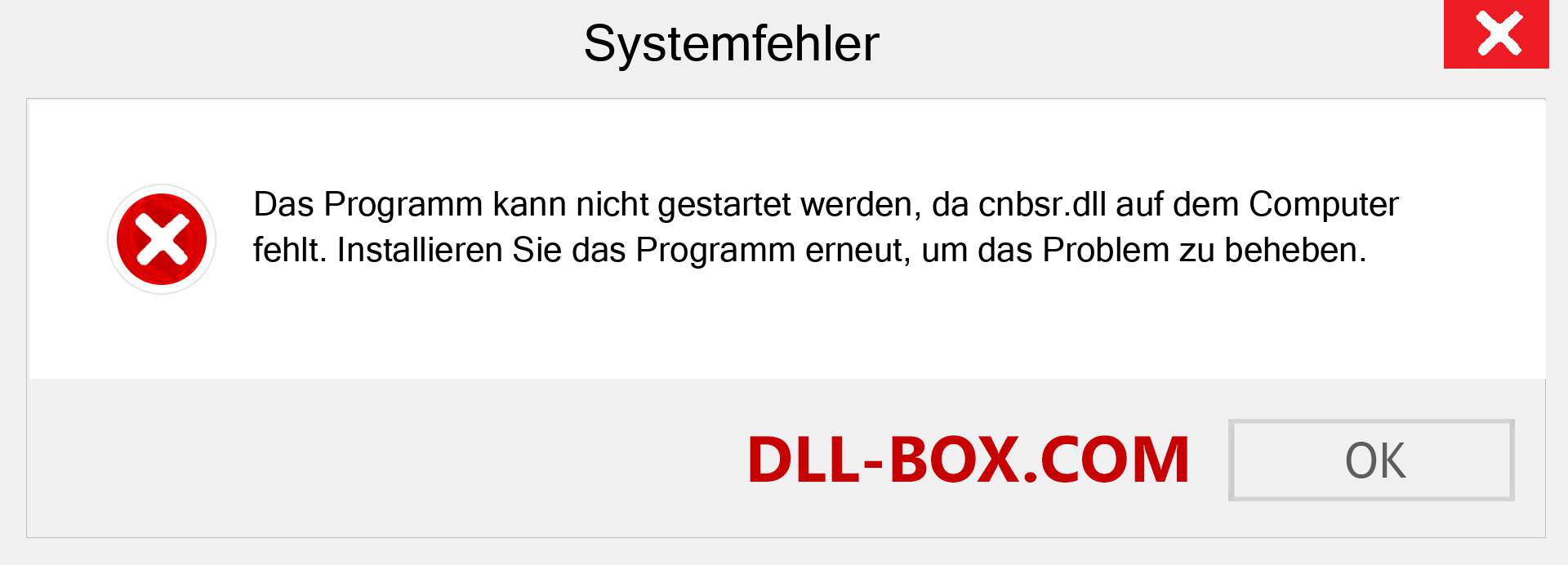 cnbsr.dll-Datei fehlt?. Download für Windows 7, 8, 10 - Fix cnbsr dll Missing Error unter Windows, Fotos, Bildern